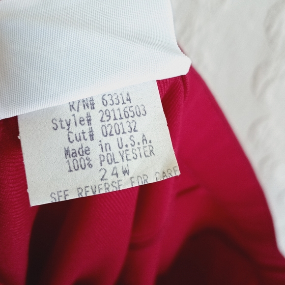 Bend Over Red Straight Leg Dress Pants Retro Pleated Business Colorful Plus 24W - Picture 9 of 14